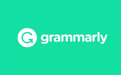 Grammarly logo on teal background.