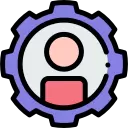 User settings with gear icon.