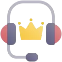 Gaming headset with a crown icon.